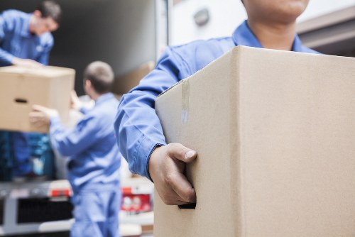 Removal van and movers in Battersea near residential properties