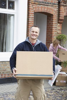 A removal truck prepared for moving day in Battersea with packed boxes and furniture