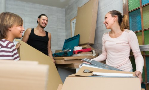 Packing boxes and household items for a Battersea home move