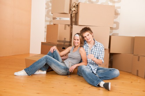 Moving team preparing a van for a Battersea property relocation