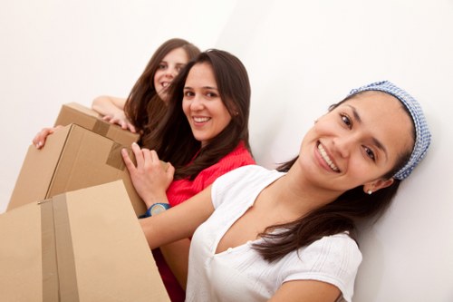 Office furniture and equipment prepared for a local move