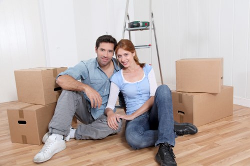 Local removals van service handling boxes and household items
